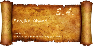 Stojka Ahmed névjegykártya